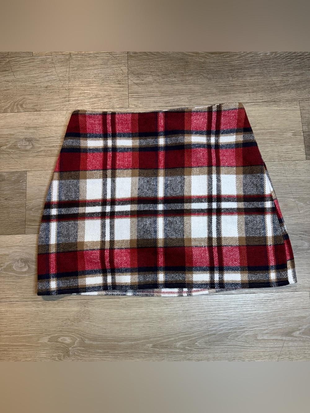 Plaid Red and Brown Mini Skirt